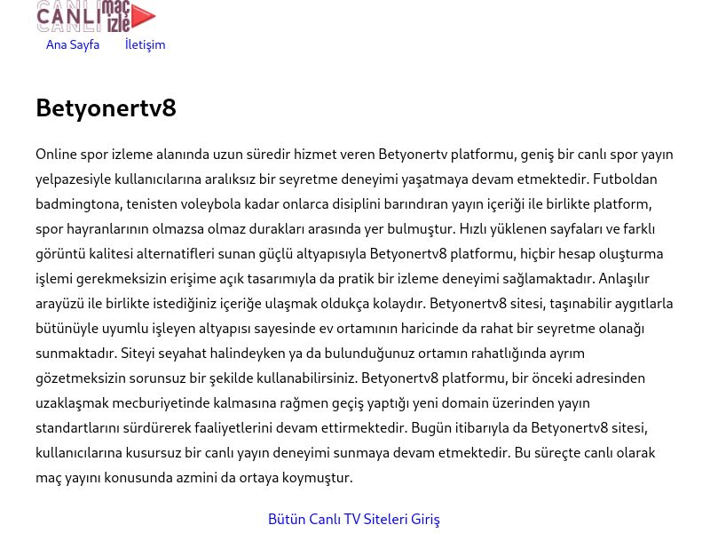 Betyonertv8 Güncel Giriş - Ekran Görüntüsü