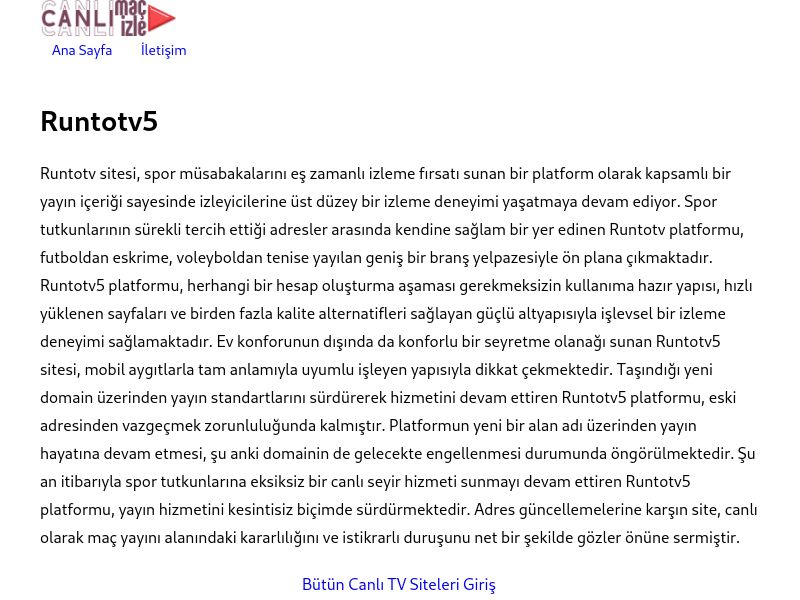 Runtotv5 Giriş Adresi - Ekran Görüntüsü