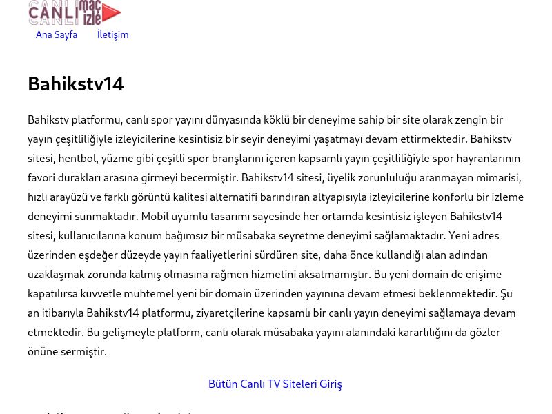 Bahikstv14 Yeni Adres - Ekran Görüntüsü