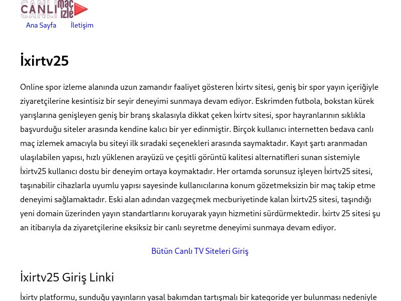 İxirtv25 Giriş Bilgileri - Ekran Görüntüsü