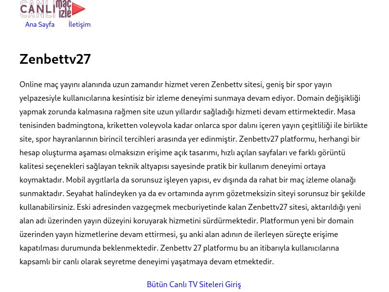 Zenbettv27 Güncel Giriş - Ekran Görüntüsü