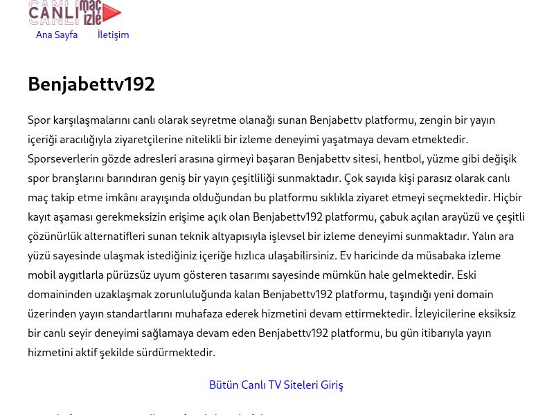 Benjabettv192 Giriş Adresi - Ekran Görüntüsü
