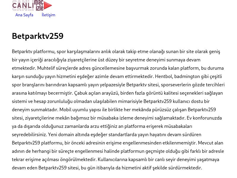 Betparktv259 Giriş - Ekran Görüntüsü