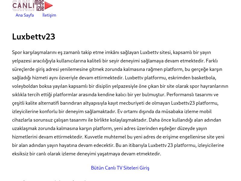 Luxbettv23 Giriş Adresi - Ekran Görüntüsü