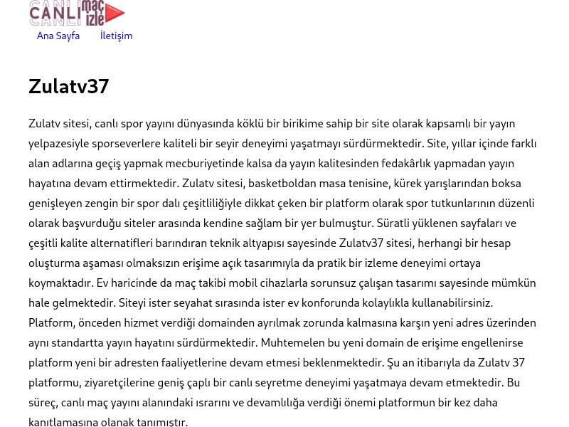 Zulatv37 Güncel Link - Ekran Görüntüsü
