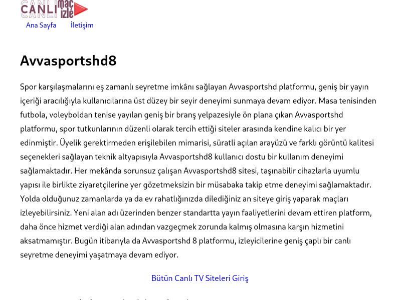 Avvasportshd8 Giriş Bilgileri - Ekran Görüntüsü