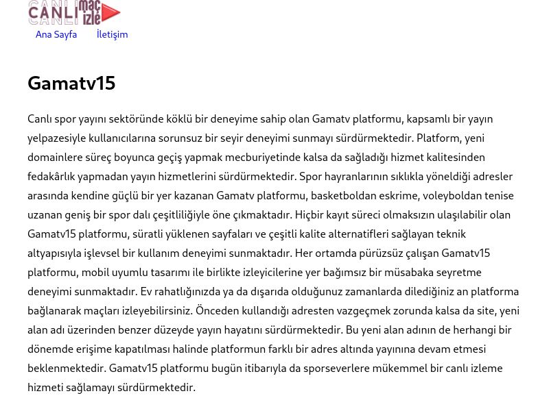 Gamatv15 Giriş Linki - Ekran Görüntüsü