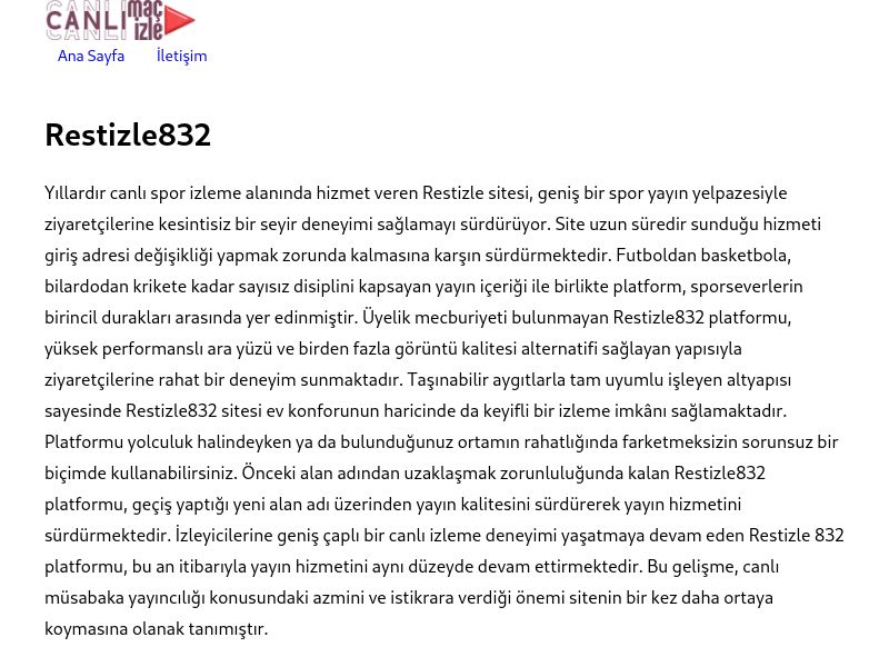 Restizle832 Güncel Giriş Adresi Linki - Ekran Görüntüsü