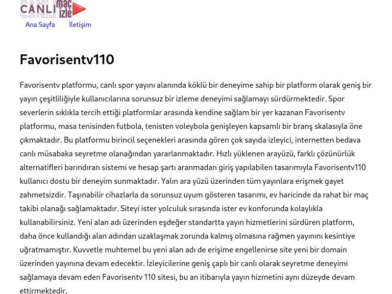Favorisentv110 Giriş - Ekran Görüntüsü