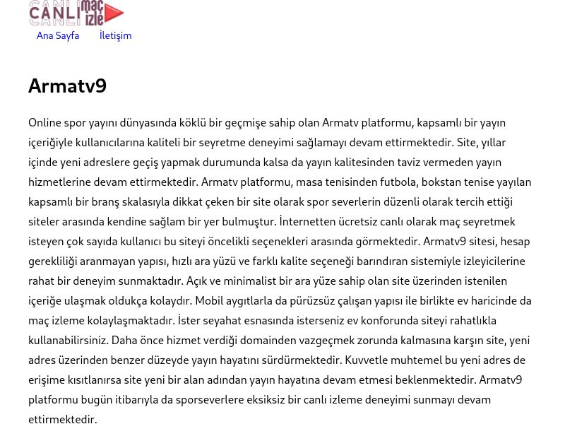 Armatv9 Güncel Giriş Adresi Linki - Ekran Görüntüsü