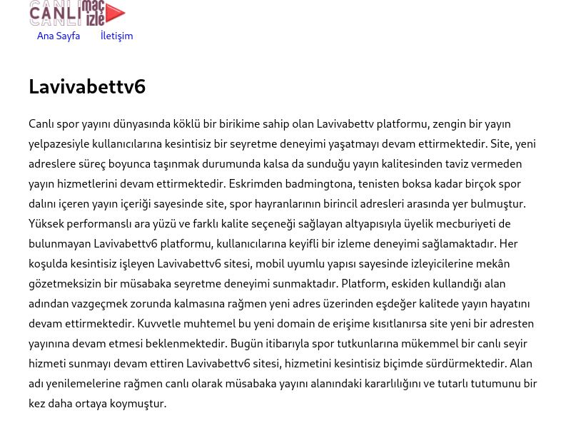 Lavivabettv6 Güncel Link - Ekran Görüntüsü
