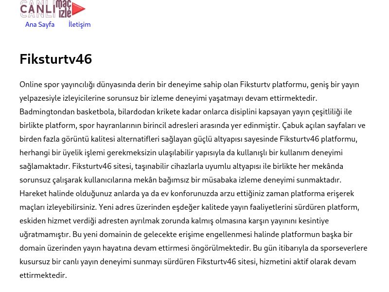 Fiksturtv46 - Ekran Görüntüsü