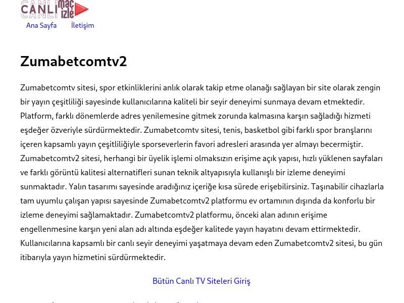 Zumabetcomtv2 Yeni Adres - Ekran Görüntüsü