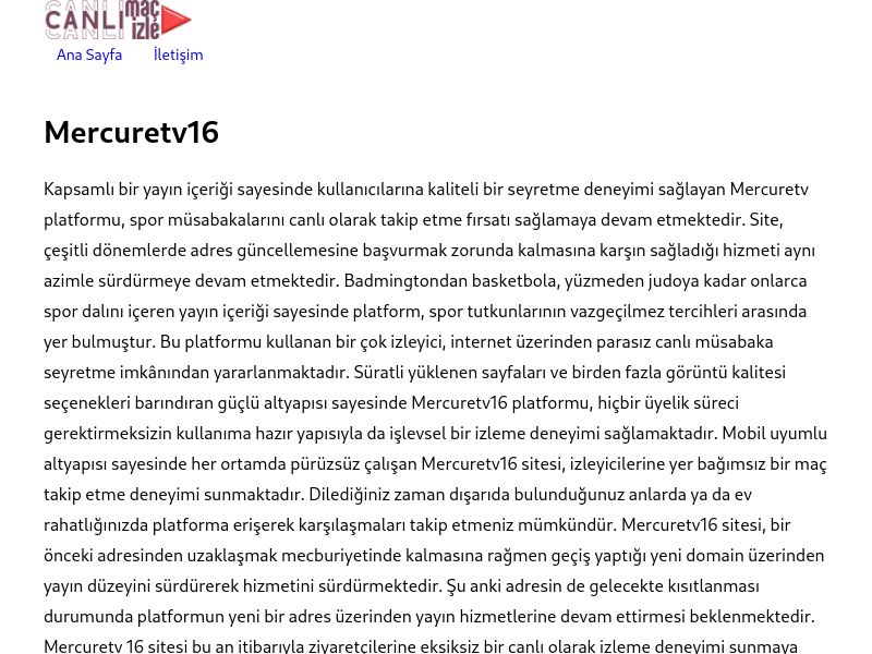 Mercuretv16 Güncel Link - Ekran Görüntüsü