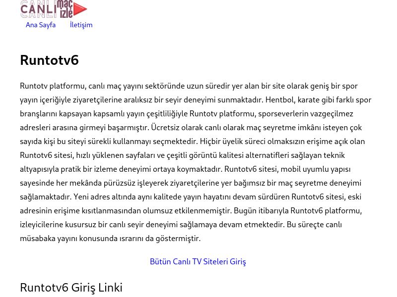 Runtotv6 Güncel Giriş - Ekran Görüntüsü