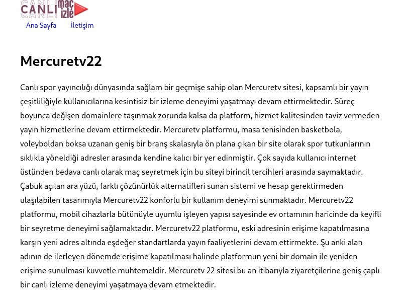 Mercuretv22 Yeni Adres - Ekran Görüntüsü