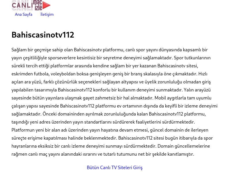 Bahiscasinotv112 Güncel Link - Ekran Görüntüsü