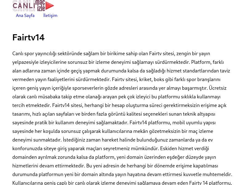 Fairtv14 Güncel Giriş Adresi Linki - Ekran Görüntüsü
