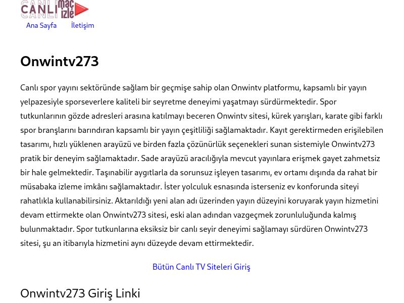 Onwintv273 Güncel Giriş Adresi - Ekran Görüntüsü