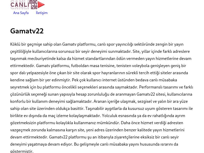 Gamatv22 Giriş Adresi - Ekran Görüntüsü