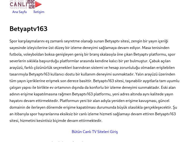 Betyaptv163 Güncel Link - Ekran Görüntüsü