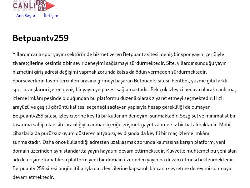 Betpuantv259 Güncel Link - Ekran Görüntüsü