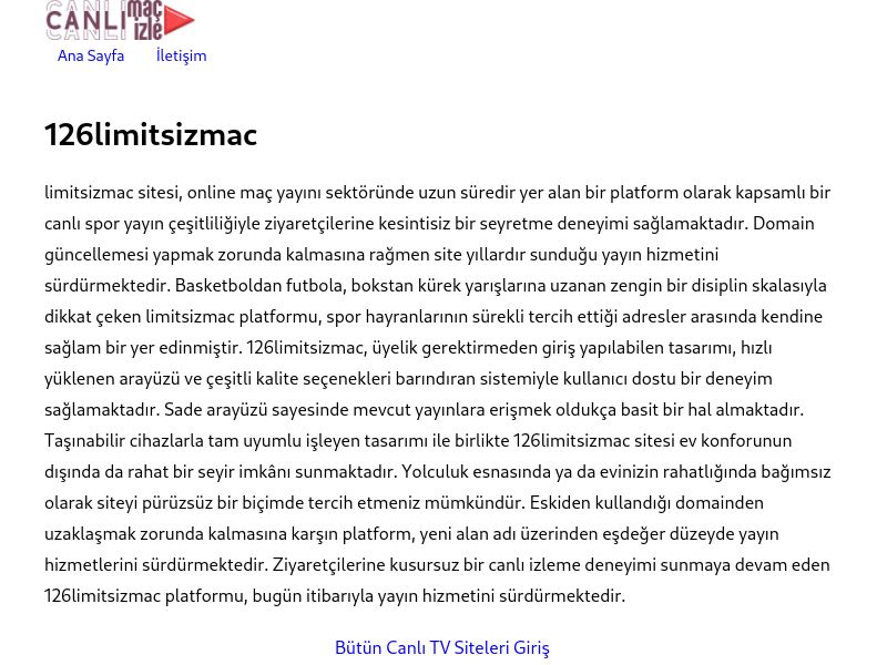 126limitsizmac Yeni Adres - Ekran Görüntüsü