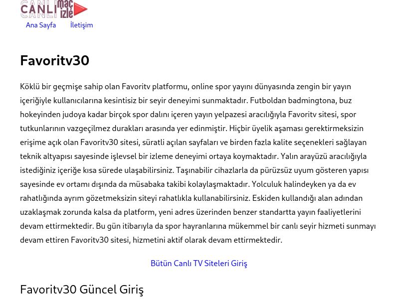 Favoritv30 Güncel Giriş - Ekran Görüntüsü