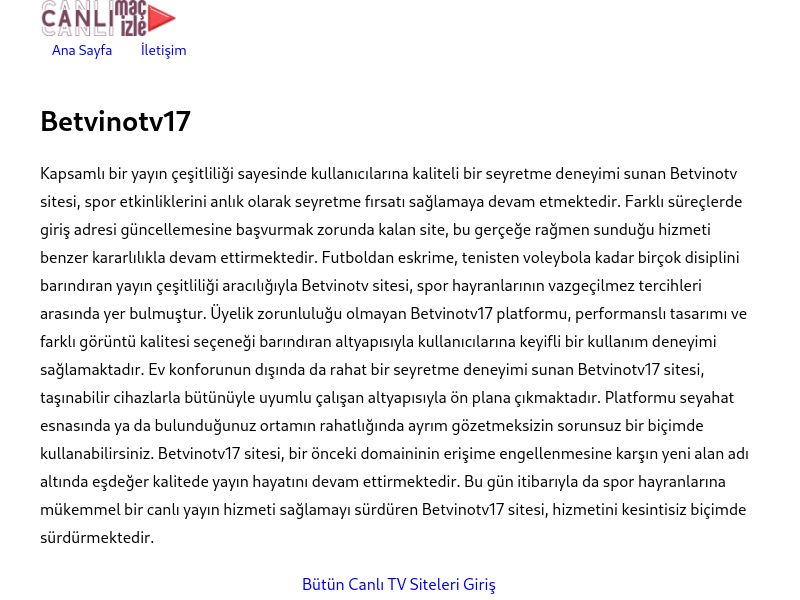 Betvinotv17 Güncel Giriş Adresi - Ekran Görüntüsü