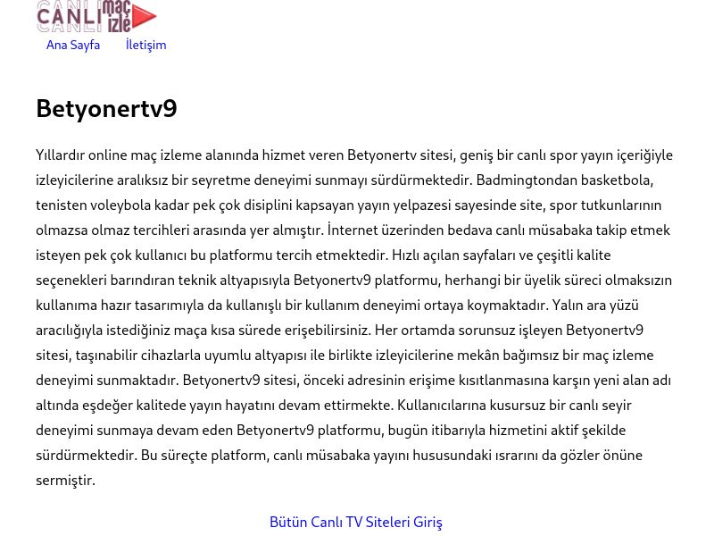 Betyonertv9 Giriş Adresi - Ekran Görüntüsü
