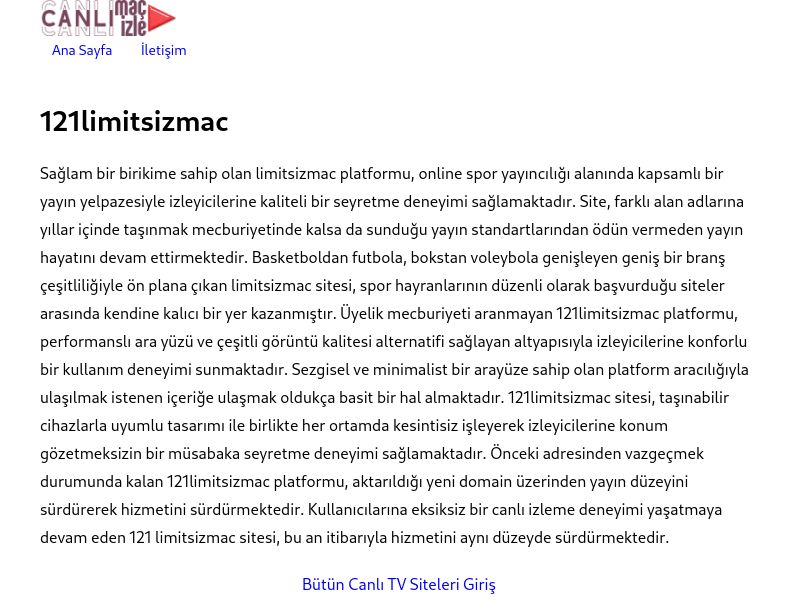 121limitsizmac Yeni Adres - Ekran Görüntüsü