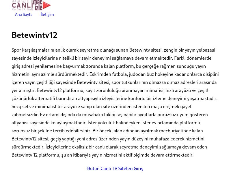 Betewintv12 Yeni Adres - Ekran Görüntüsü