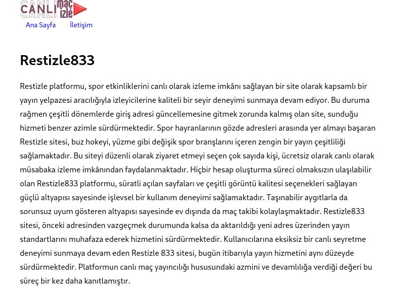 Restizle833 Güncel Giriş Adresi Linki - Ekran Görüntüsü
