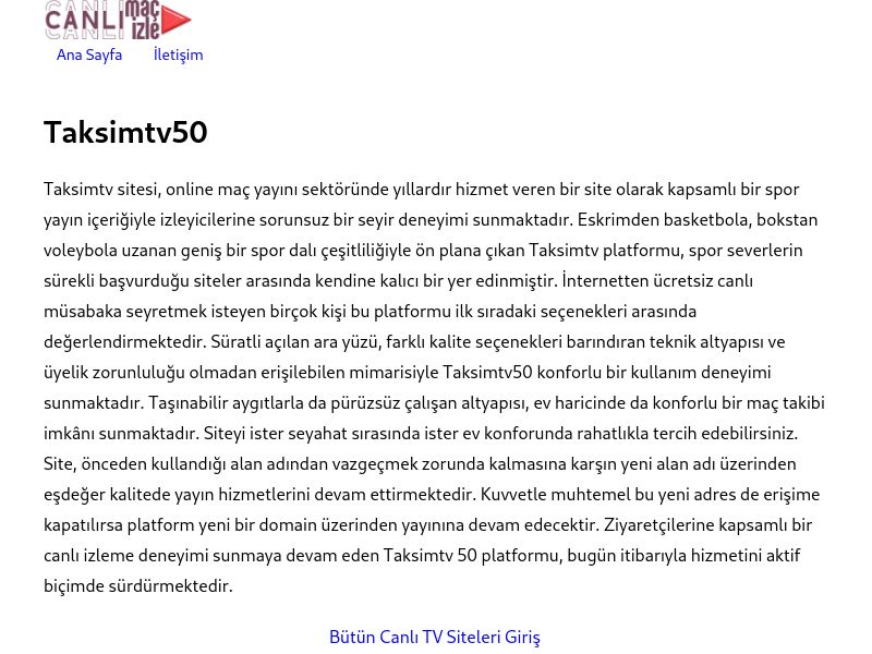 Taksimtv50 Güncel Link - Ekran Görüntüsü