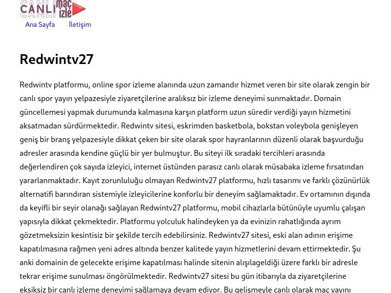 Redwintv27 Güncel Link - Ekran Görüntüsü