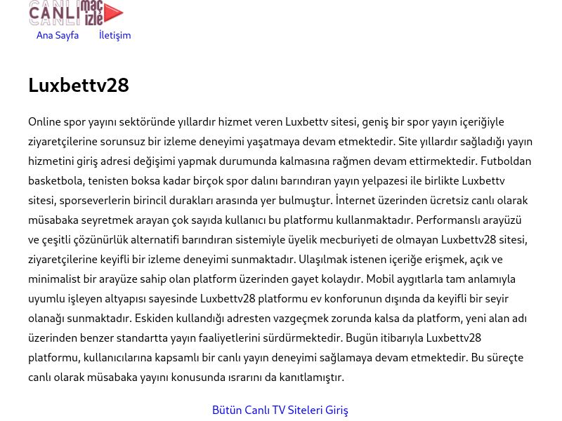 Luxbettv28 Güncel Link - Ekran Görüntüsü