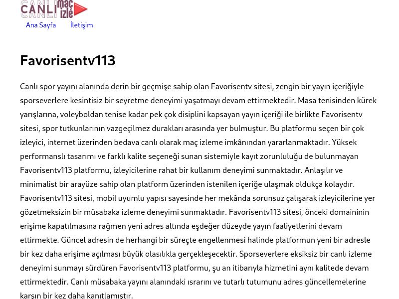 Favorisentv113 Giriş Linki - Ekran Görüntüsü