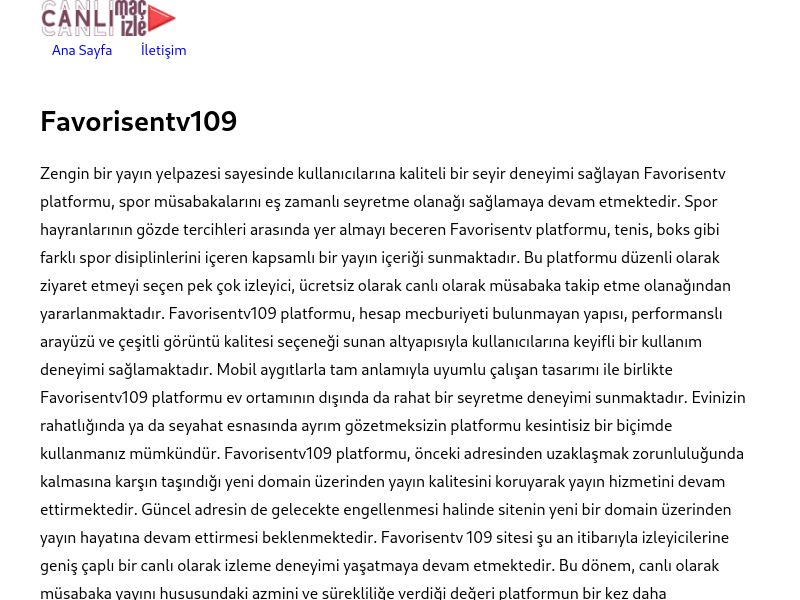 Favorisentv109 Güncel Giriş Adresi - Ekran Görüntüsü