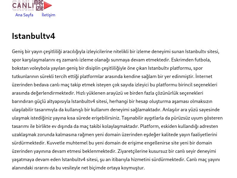Istanbultv4 Güncel Giriş Adresi Linki - Ekran Görüntüsü