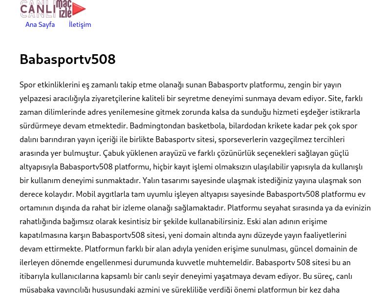 Babasportv508 Giriş Linki - Ekran Görüntüsü
