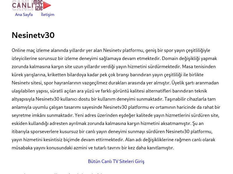 Nesinetv30 Güncel Link - Ekran Görüntüsü