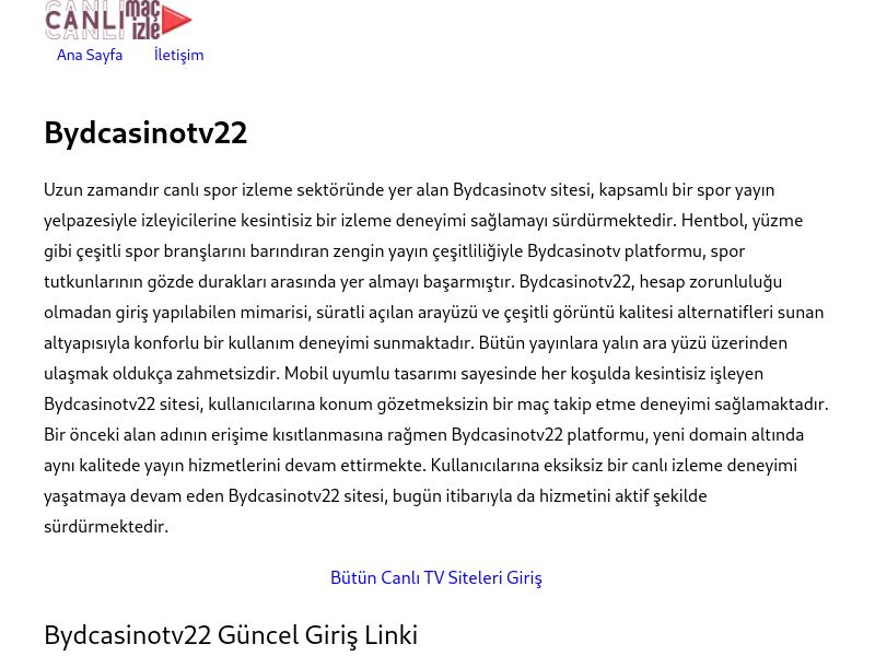 Bydcasinotv22 Giriş Bilgileri - Ekran Görüntüsü