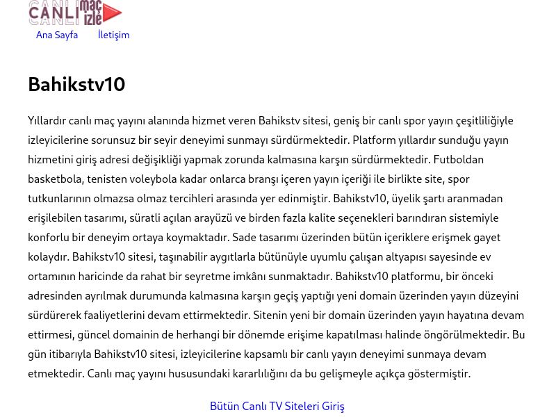 Bahikstv10 Giriş Bilgileri - Ekran Görüntüsü