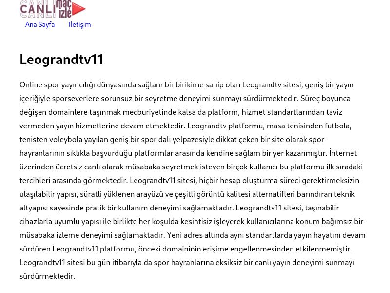Leograndtv11 Yeni Adres - Ekran Görüntüsü