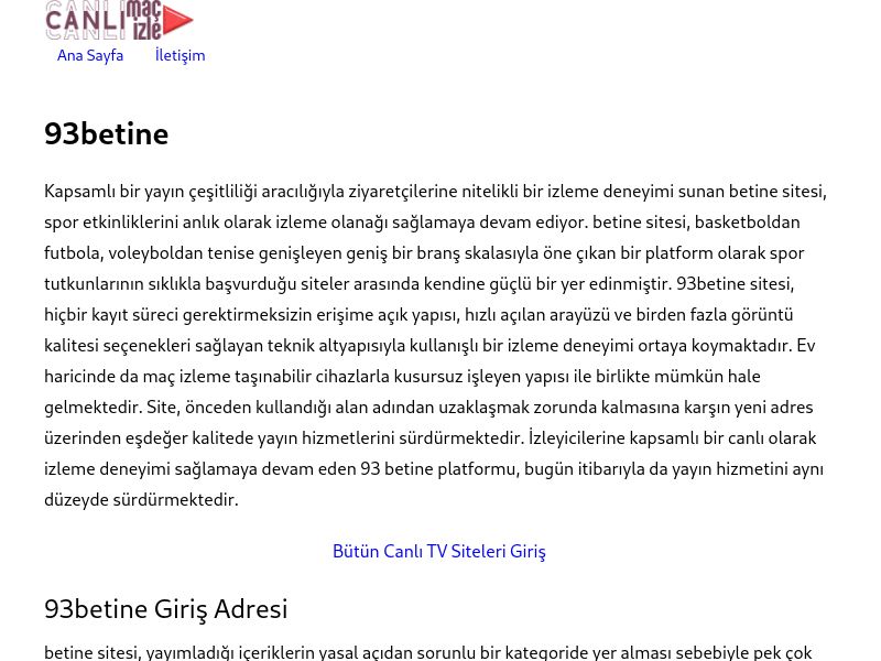 93betine Güncel Giriş Adresi Linki - Ekran Görüntüsü