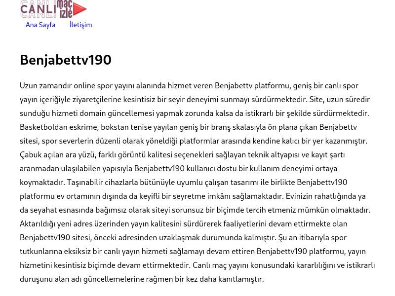 Benjabettv190 Giriş Adresi - Ekran Görüntüsü