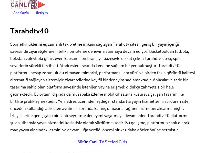 Tarahdtv40 Giriş Linki - Ekran Görüntüsü