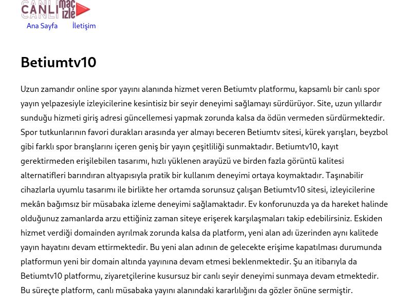 Betiumtv10 Giriş Bilgileri - Ekran Görüntüsü