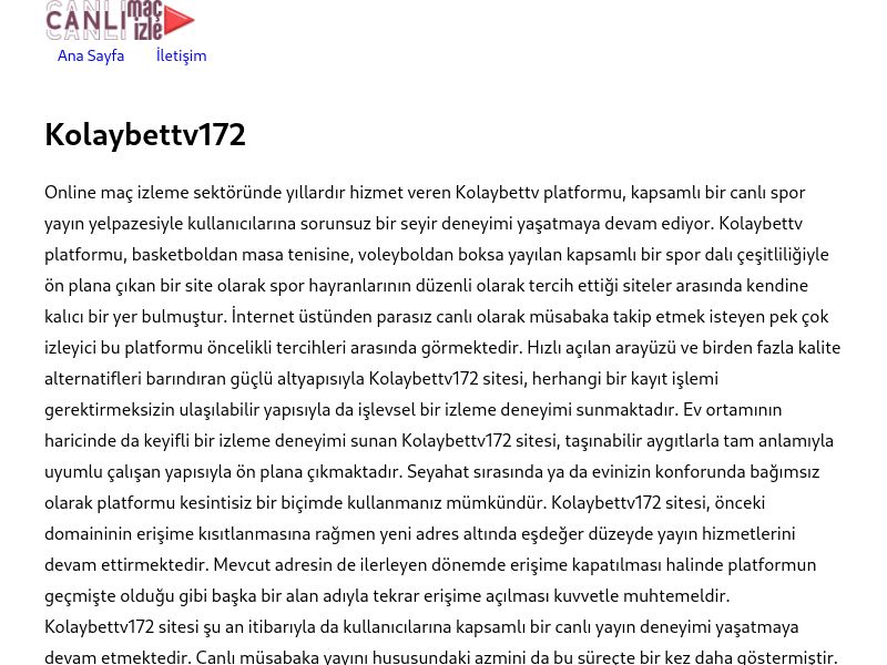 Kolaybettv172 Giriş Linki - Ekran Görüntüsü