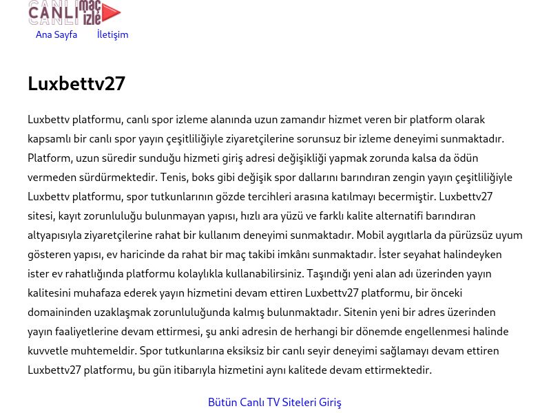 Luxbettv27 Güncel Giriş - Ekran Görüntüsü